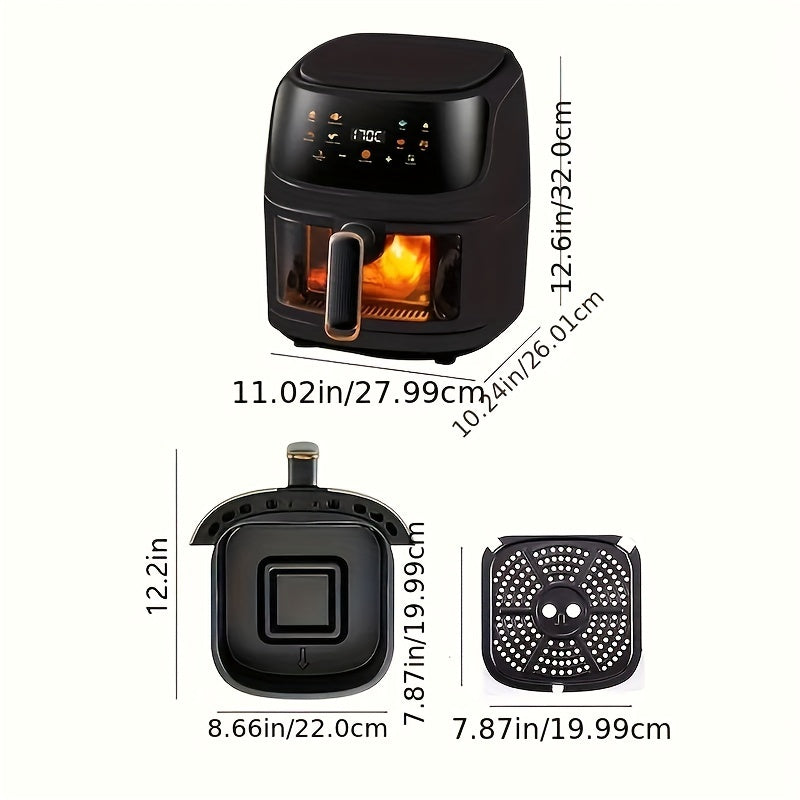 Fritoză cu Aer Cald (Air Fryer) de 6 Litri: Multifuncțională, Inteligentă și Digitală