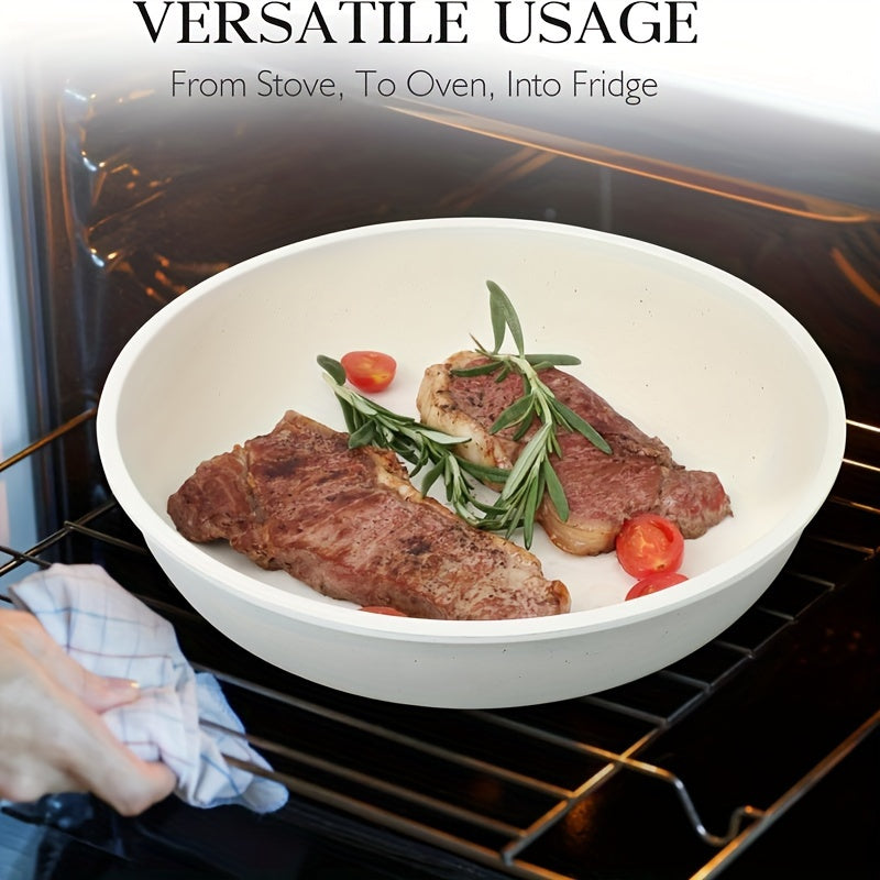 Set de Vase Antiaderente KEMORELA (5 Bucăți) cu Mânere Detașabile | Stivuibile, Sigure pentru Cuptor