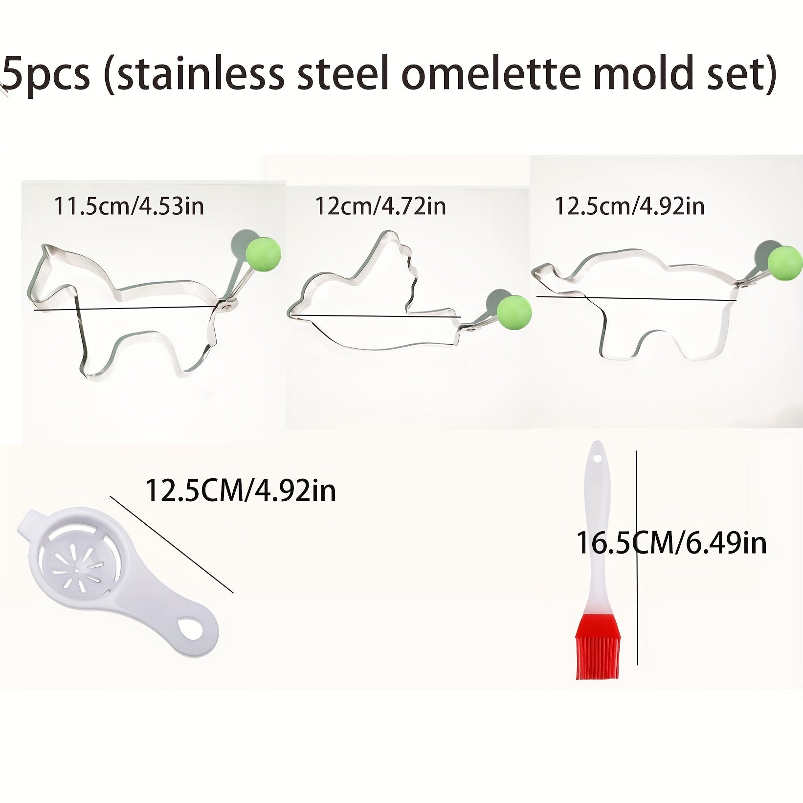 5/7/10pcs set of thickened stainless steel egg fryer model, love shaped egg frying mold, creative egg ring, fried egg, poached egg grinding tool