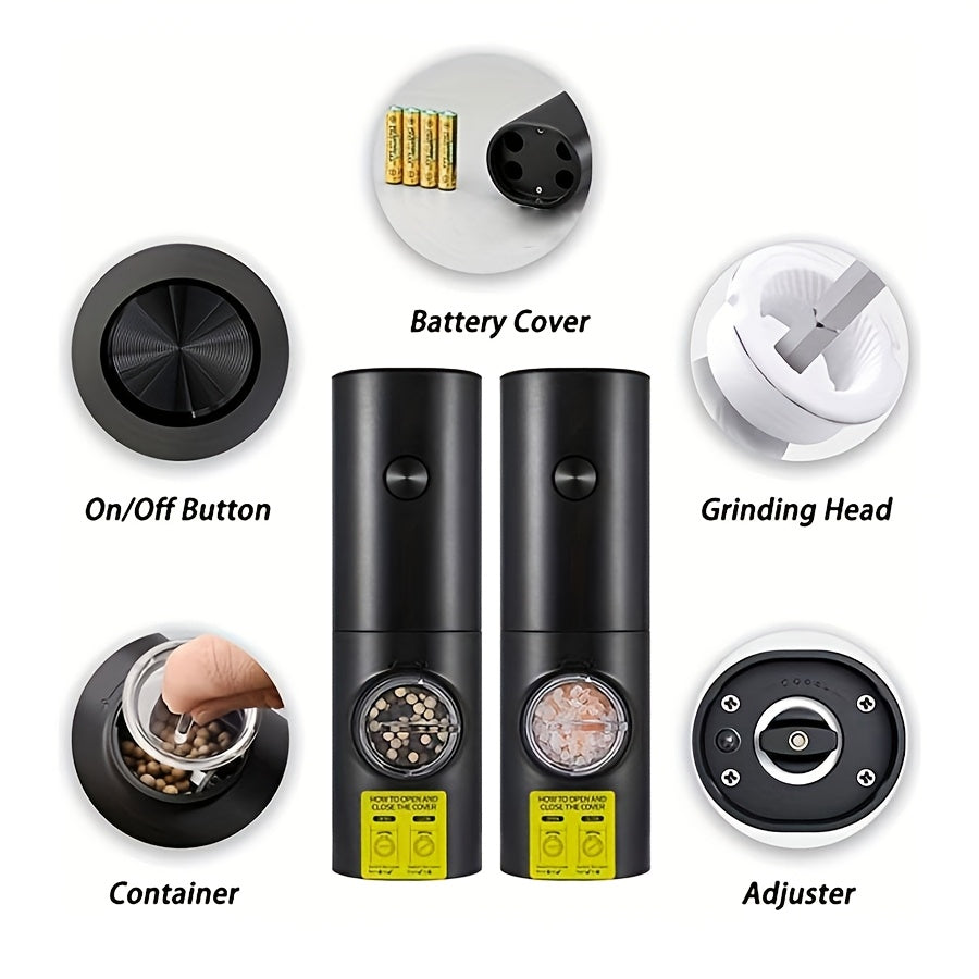 Râșniță Electrică Inteligentă pentru Sare și Piper (1 sau 2 buc.) | Automată, cu Senzor, Design Modern