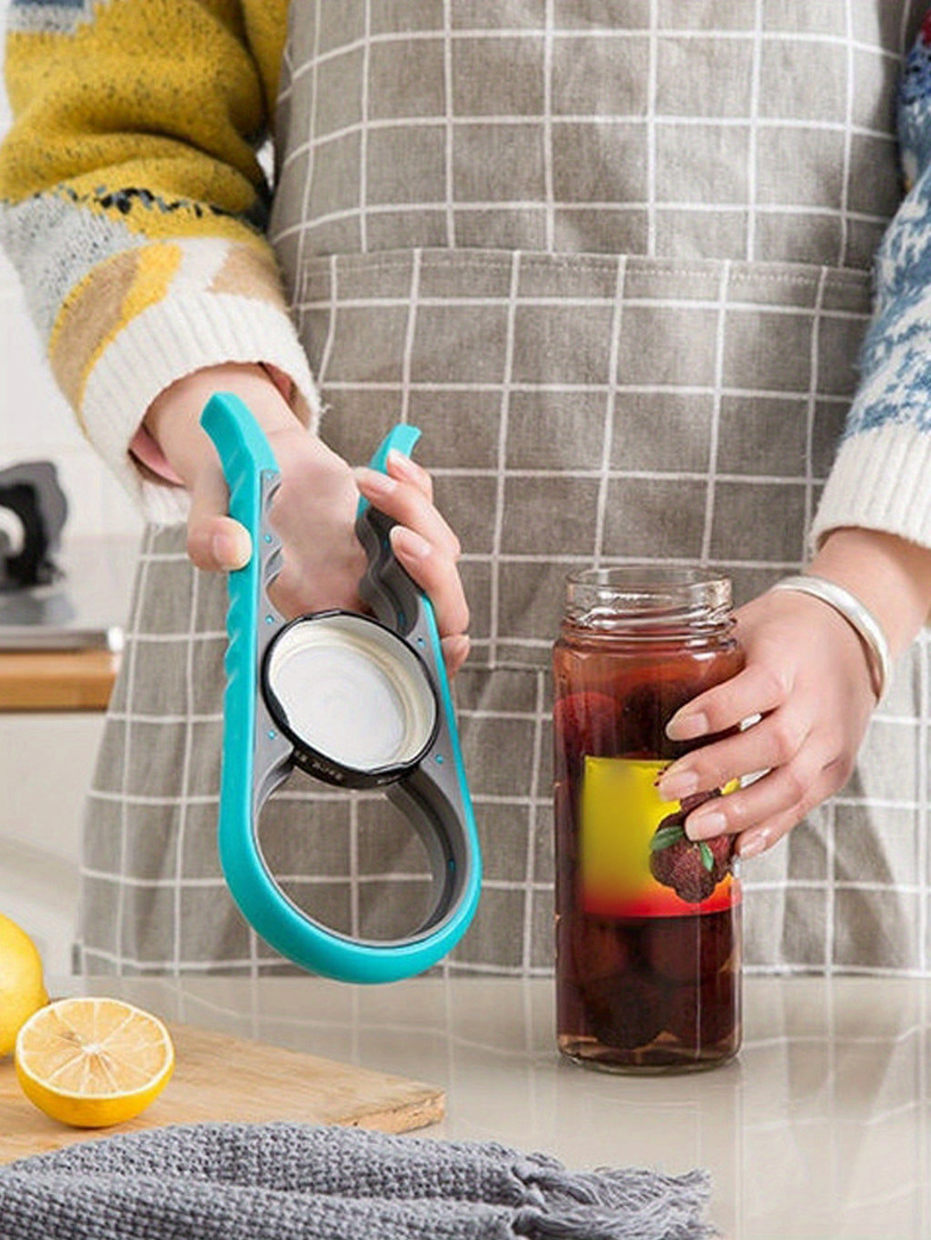 Deschizător Borcane & Conserve 4 în 1 - Ergonomic, Ușor de Utilizat pentru Vârstnici și Mâini Slăbite